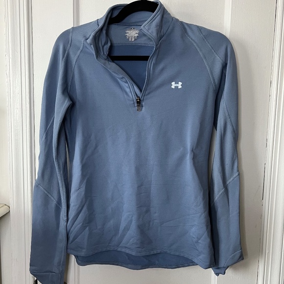 Under Armor 1/4th Zip Pull Over Long Sleeve Shirt - Gray - Medium - Picture 1 of 3